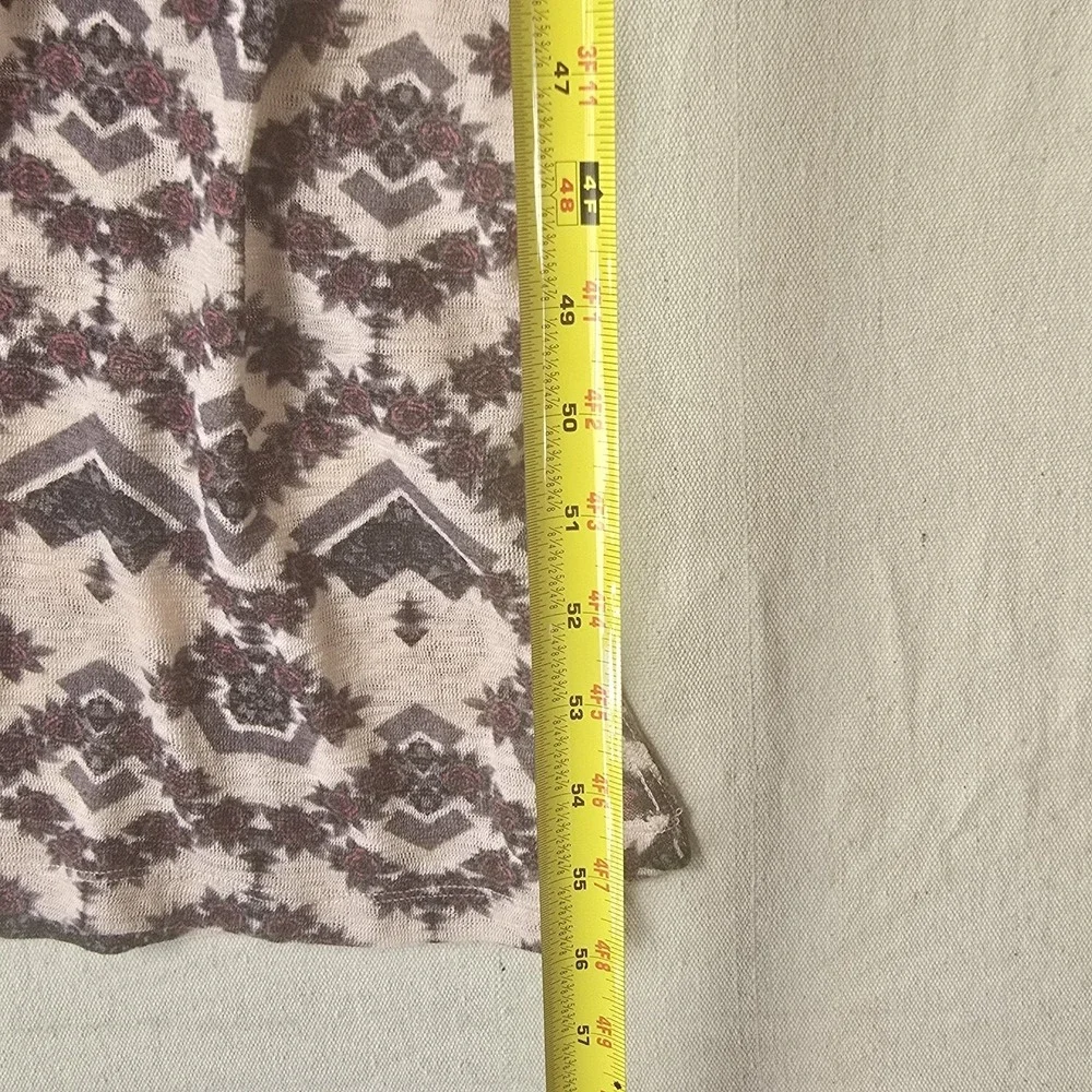 Free People‎ Beautiful Aztec Rose Design Racer Open Back Long Dress Sz S - Picture 6 of 12